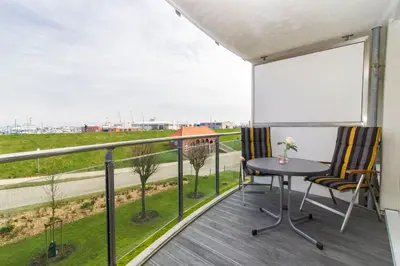 Ein Balkon oder eine Terrasse in der Unterkunft Nordseeblick 5