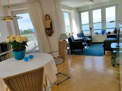 Ein Sitzbereich in der Unterkunft Seeterrassen 10