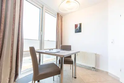 Ein Sitzbereich in der Unterkunft Kurpark-Residenz 241