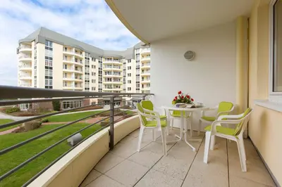 Ein Balkon oder eine Terrasse in der Unterkunft Kurpark-Residenz 135