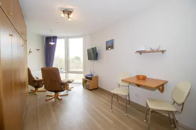 Ein Sitzbereich in der Unterkunft Kurpark-Residenz 218A