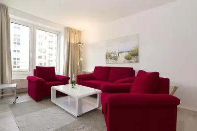 Ein Sitzbereich in der Unterkunft Kurpark-Residenz 134