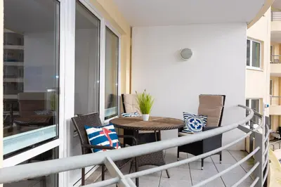 Ein Sitzbereich in der Unterkunft Kurpark-Residenz 226
