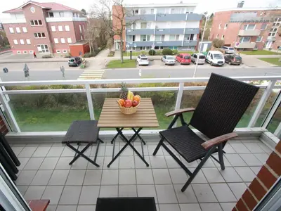 Ein Balkon oder eine Terrasse in der Unterkunft Residenz Albatros Cuxhaven 2