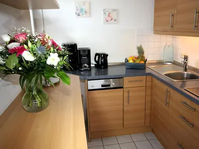 Küche/Küchenzeile in der Unterkunft Residenz Albatros Cuxhaven 3