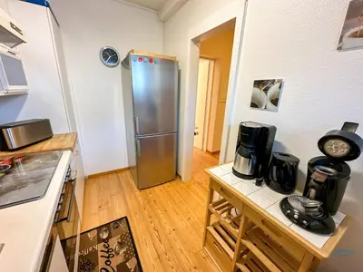 Küche/Küchenzeile in der Unterkunft Haus Nautic Döse Wohnung 214