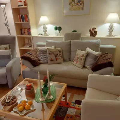 Ein Sitzbereich in der Unterkunft Kurpark-Residenz 206