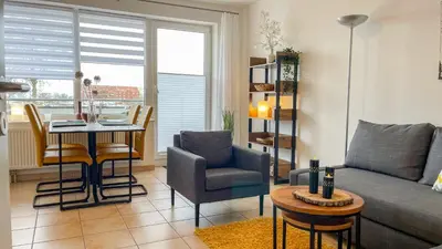 Ein Sitzbereich in der Unterkunft Apartmenthaus Waldbad WHG Westwind 15 4