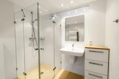 Ein Badezimmer in der Unterkunft 