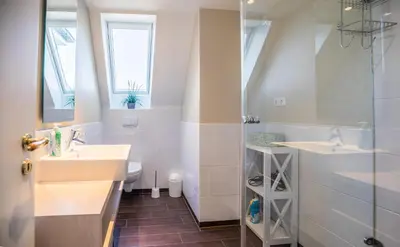 Ein Badezimmer in der Unterkunft 