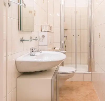 Ein Badezimmer in der Unterkunft 