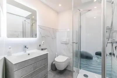 Ein Badezimmer in der Unterkunft 