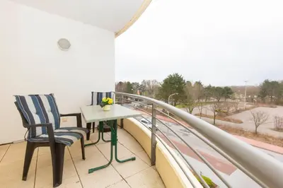 Ein Balkon oder eine Terrasse in der Unterkunft Kurpark-Residenz 209
