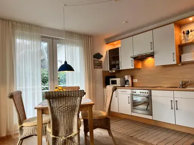 Küche/Küchenzeile in der Unterkunft Dünenwind, Ferienwohnung 3