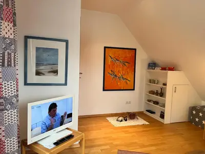 TV/Unterhaltungsangebot in der Unterkunft Dünenwind, Ferienwohnung 3
