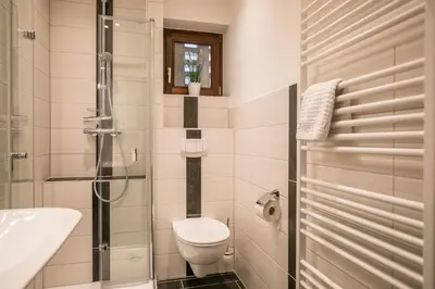 Ein Badezimmer in der Unterkunft 