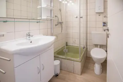 Ein Badezimmer in der Unterkunft 