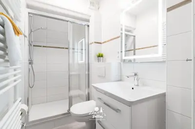 Ein Badezimmer in der Unterkunft 