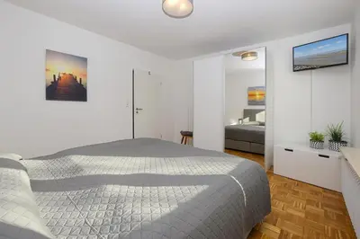 Ein Bett oder Betten in einem Zimmer der Unterkunft Haus im Törn Haus im Törn, Whg 2