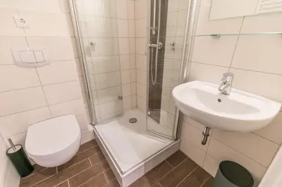 Ein Badezimmer in der Unterkunft 