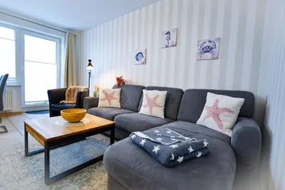 Ein Sitzbereich in der Unterkunft Haus am Waldbad AW12