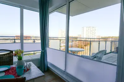 Ein Balkon oder eine Terrasse in der Unterkunft Haus am Waldbad AW14