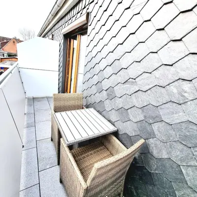 Ein Balkon oder eine Terrasse in der Unterkunft Haus Kaiser Appartement 4 Deichsommer