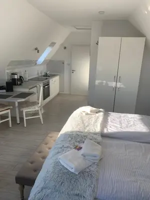 Ein Bett oder Betten in einem Zimmer der Unterkunft Haus Kaiser Appartement 6 Deichglück