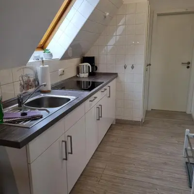Küche/Küchenzeile in der Unterkunft Haus Kaiser Appartement 5 Deichseele