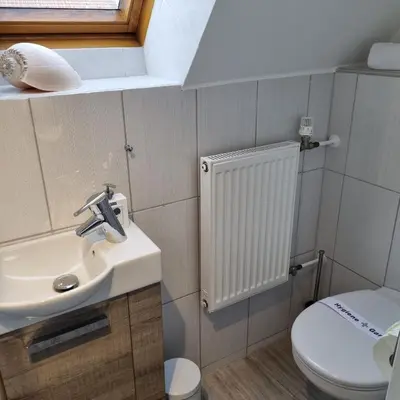Ein Badezimmer in der Unterkunft Haus Kaiser Appartement 5 Deichseele