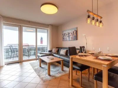 Ein Sitzbereich in der Unterkunft Ferienwohnung in Büsum in traumhafter Lage