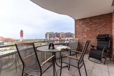 Ein Balkon oder eine Terrasse in der Unterkunft Ferienwohnung in Büsum in traumhafter Lage