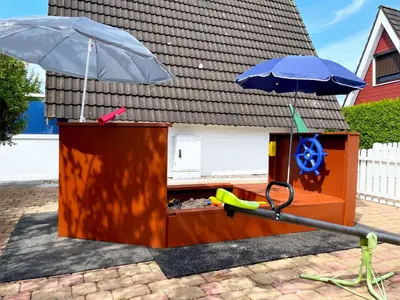 Grundriss der Unterkunft Familienfreundliches Ferienhaus in 5 min zum Strand mit Terrasse und kostenlosem Parkplatz