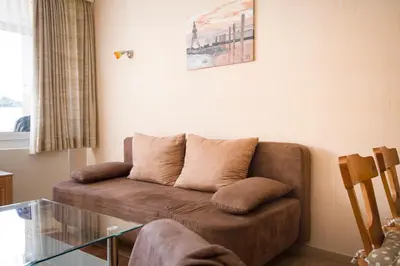 Ein Sitzbereich in der Unterkunft Apartmenthaus Frauenpreiss FeWo 205