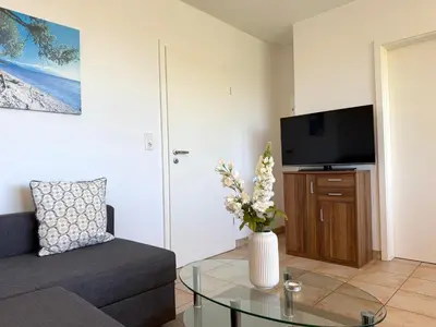 TV/Unterhaltungsangebot in der Unterkunft Haus am Waldbad Whg 1