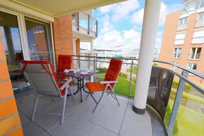 Ein Balkon oder eine Terrasse in der Unterkunft Strandpalais PE08