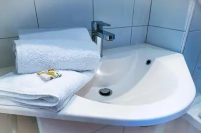 Ein Badezimmer in der Unterkunft Am Sahlenburger Strand AS25