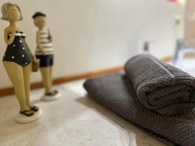 Ein Bett oder Betten in einem Zimmer der Unterkunft Nordseeperle-Ferienhaus