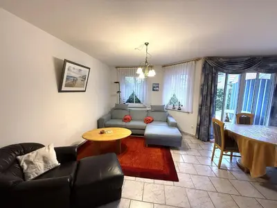 Ein Sitzbereich in der Unterkunft Haus Meeresrauschen, Whg 1