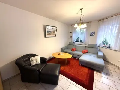 Ein Sitzbereich in der Unterkunft Haus Meeresrauschen, Whg 1