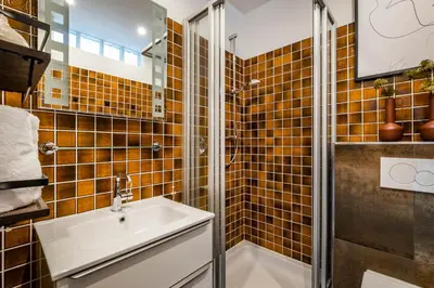 Ein Badezimmer in der Unterkunft Haus Viktoriastraße Viktoriastraße 38