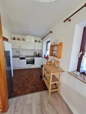 Küche/Küchenzeile in der Unterkunft Ferienhaus Kleine Robbe