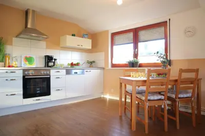 Küche/Küchenzeile in der Unterkunft Ferienwohnung Neuwerk