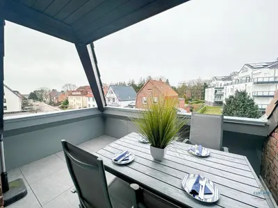 Ein Balkon oder eine Terrasse in der Unterkunft Heimathafen Whg 8 Am Ahoi Bad