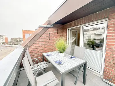 Ein Balkon oder eine Terrasse in der Unterkunft Heimathafen Whg 8 Am Ahoi Bad