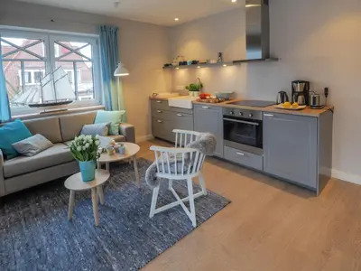 Küche/Küchenzeile in der Unterkunft Strandpalais Apartment Kajüte
