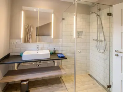 Ein Badezimmer in der Unterkunft Strandpalais Apartment Ausguck