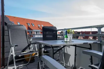 Ein Balkon oder eine Terrasse in der Unterkunft Residenz Rosengarten Wohnung Meerjungfrau 2
