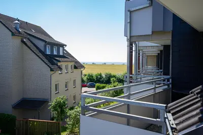 Ein Balkon oder eine Terrasse in der Unterkunft Residenz Rosengarten Wohnung Meerjungfrau 1