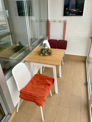 Ein Sitzbereich in der Unterkunft Seehütte Ferienwohnung 701